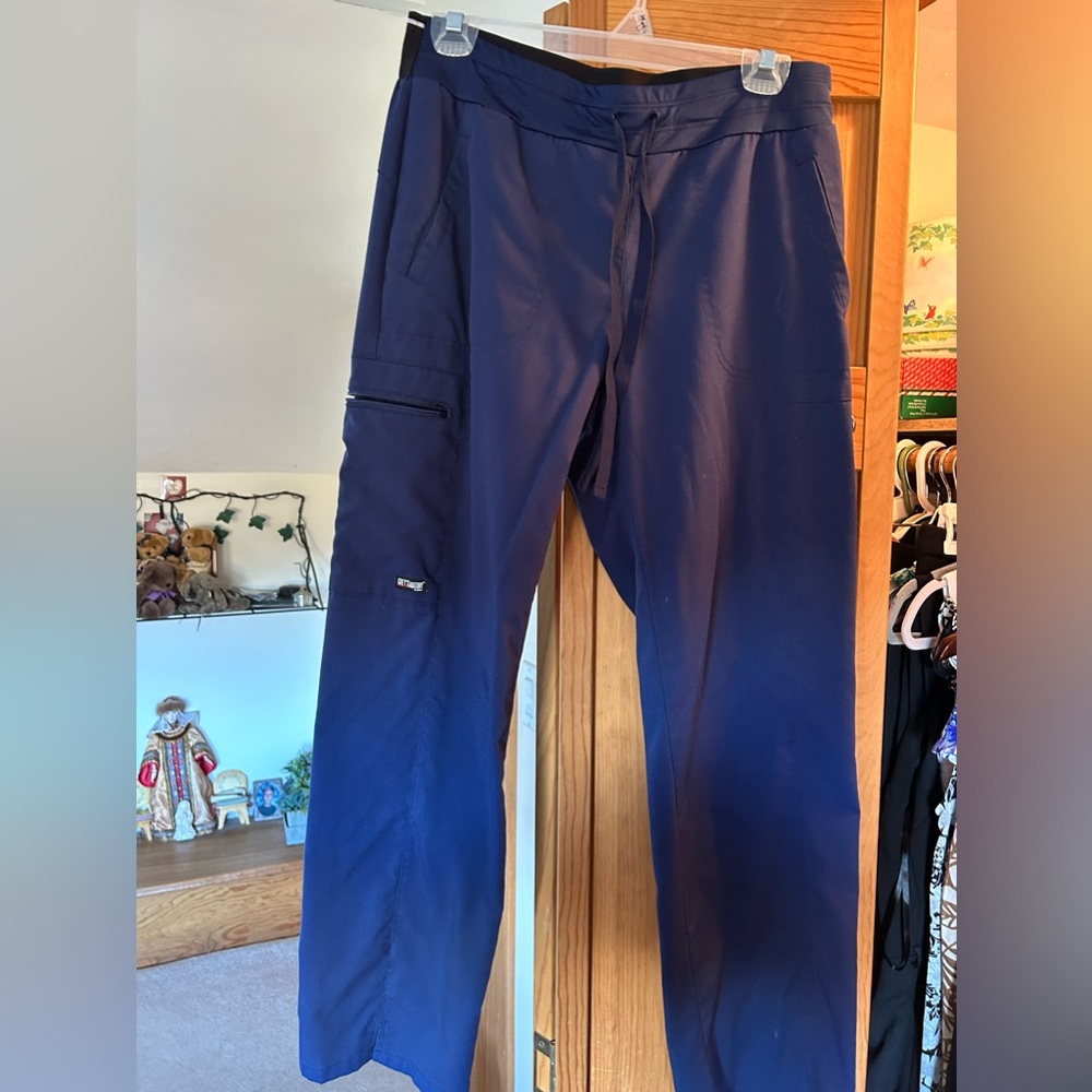 Grey’s anatomy spandex stretch three pocket scrub pants- navy